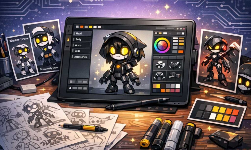 Make your own murder drones character